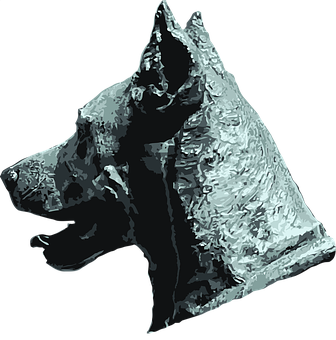 Abstract Black Dog Portrait PNG image