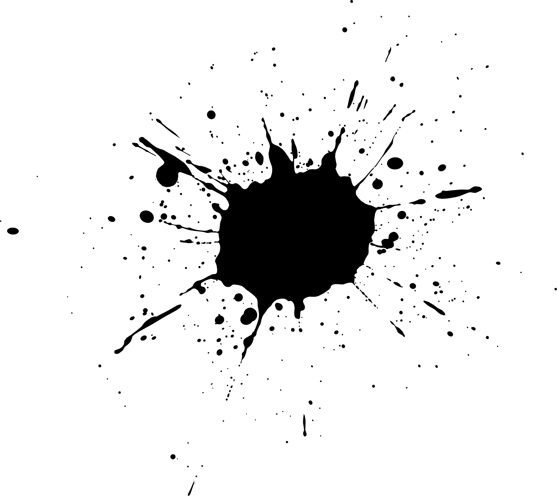 Abstract Black Ink Splatter PNG image