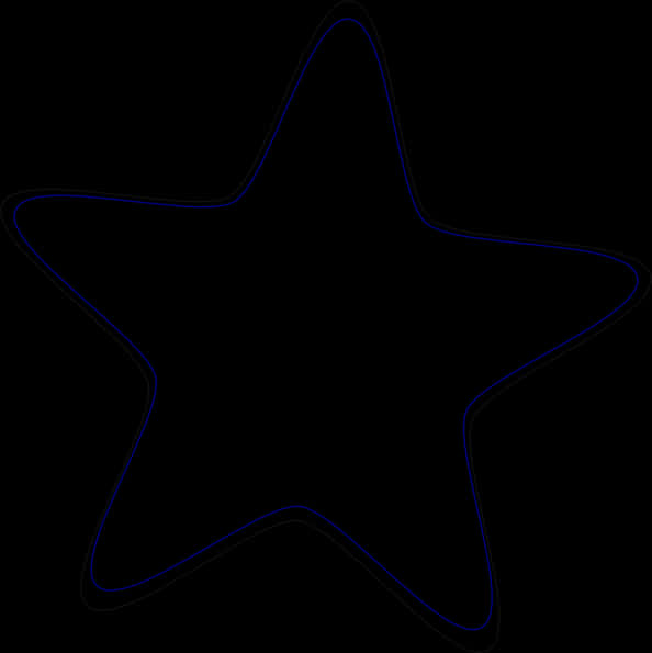 Abstract Black Starwith Blue Outline PNG image