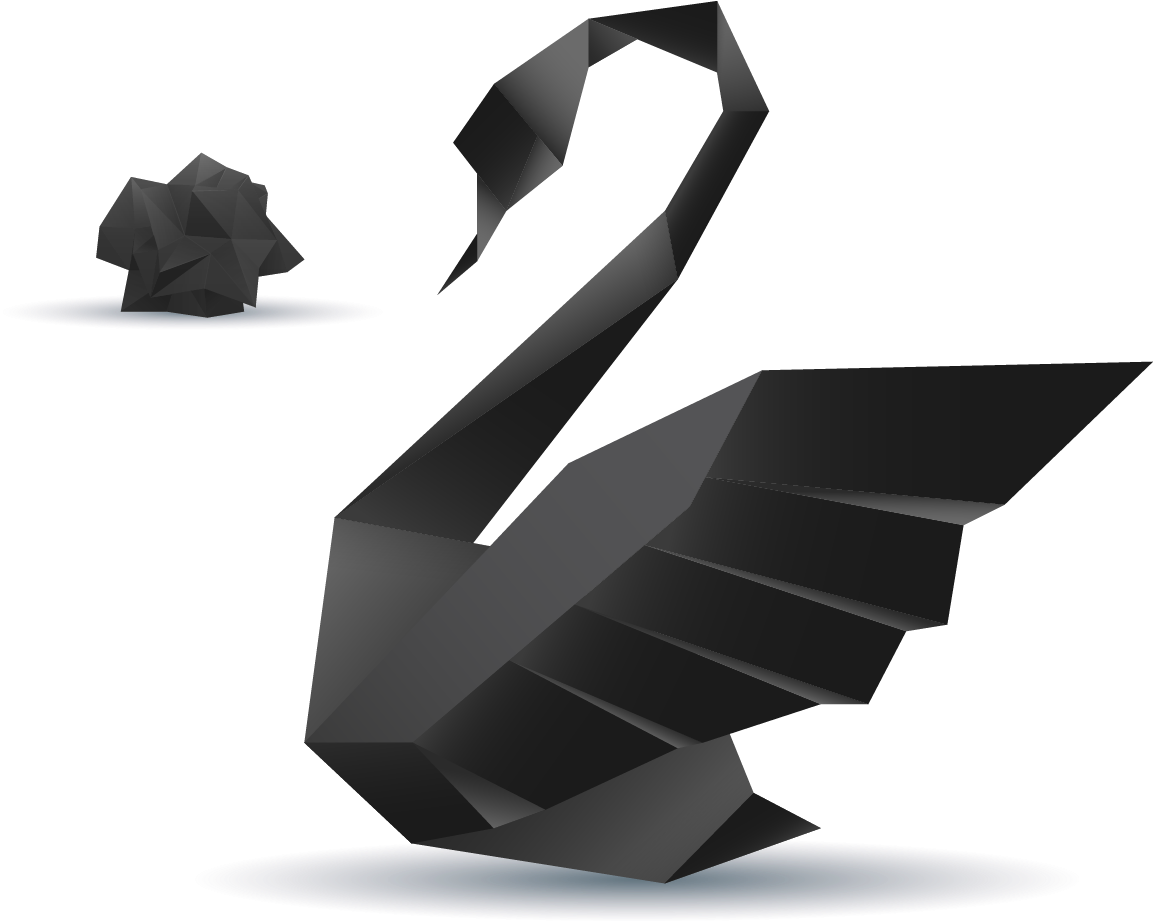 Abstract Black Swan Geometric Art PNG image
