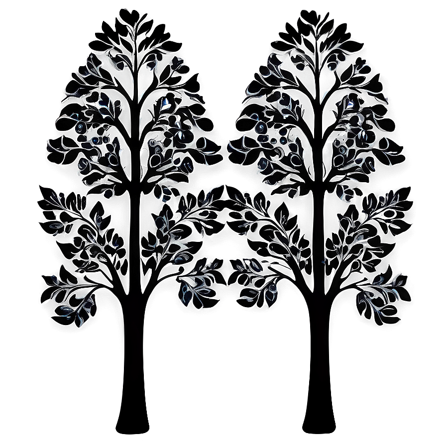 Abstract Black Trees Design Png Osn PNG image