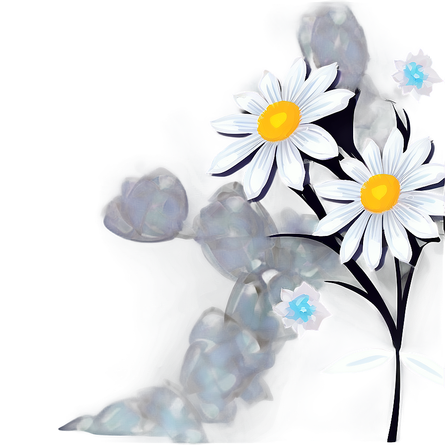 Abstract Black White Flowers Png Byo PNG image