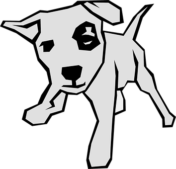 Abstract Blackand White Dog Illustration PNG image