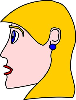 Abstract Blonde Profile Illustration PNG image