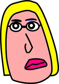 Abstract Blonde Woman Cartoon PNG image