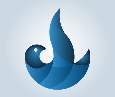 Abstract Blue Bird Graphic PNG image
