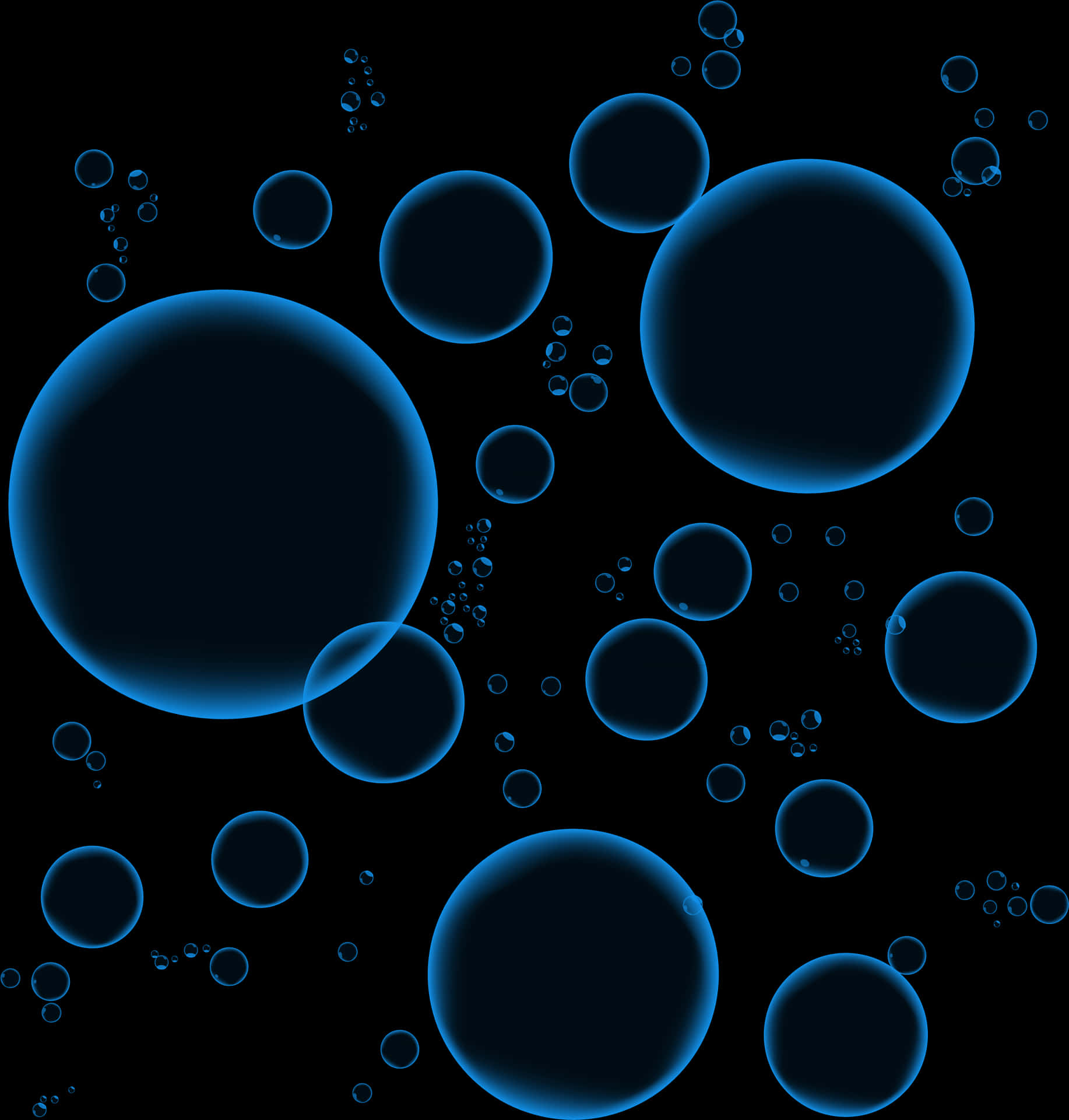 Abstract Blue Bubbles Background PNG image