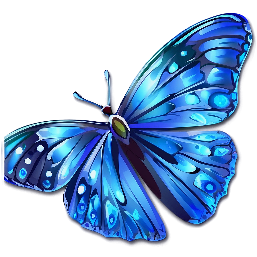 Abstract Blue Butterfly Artwork Png Awn58 PNG image