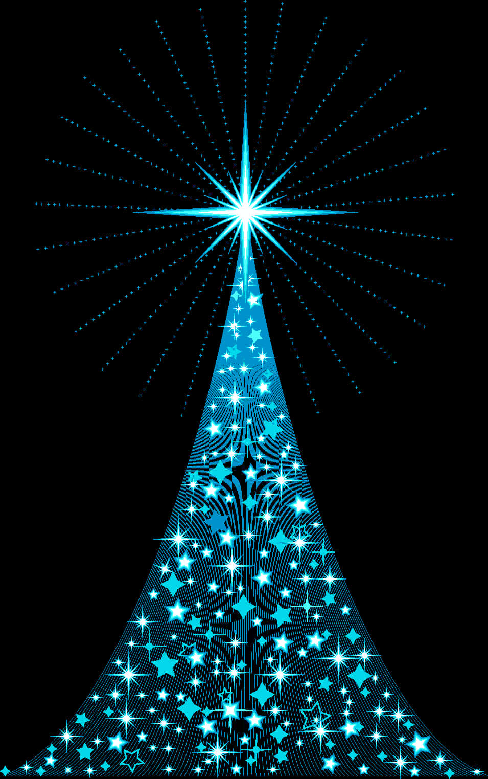 Abstract Blue Christmas Tree Design PNG image