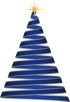 Abstract Blue Christmas Tree Graphic PNG image