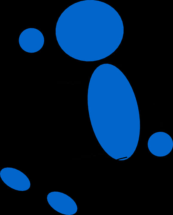 Abstract Blue Circleson Black Background PNG image