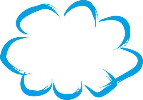 Abstract Blue Cloud Outline PNG image