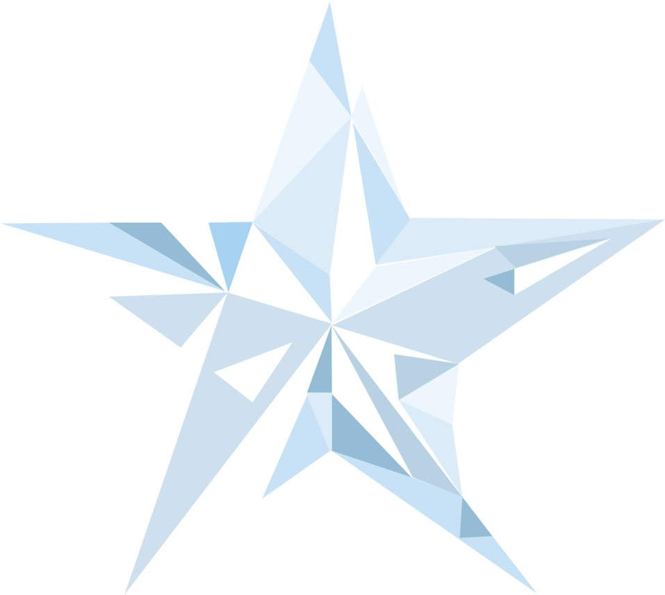 Abstract Blue Crystal Star Vector PNG image