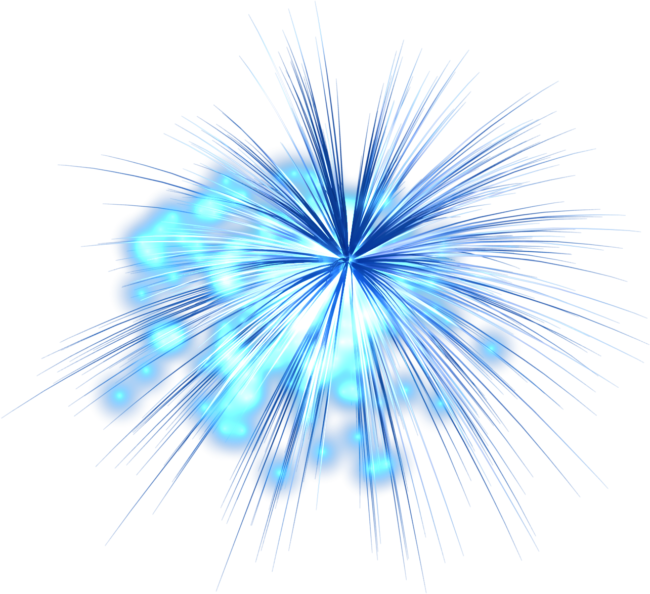 Abstract Blue Energy Explosion PNG image