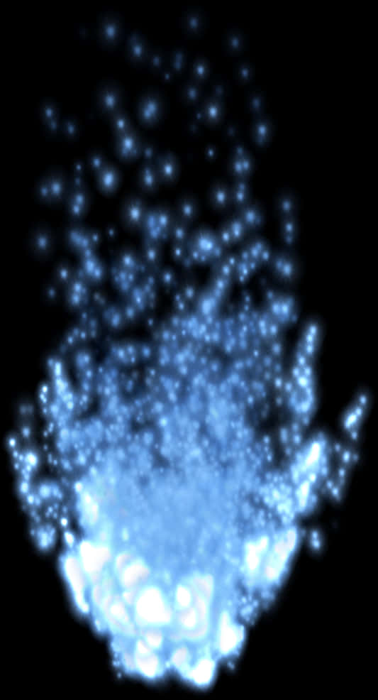 Abstract Blue Flame Particles PNG image