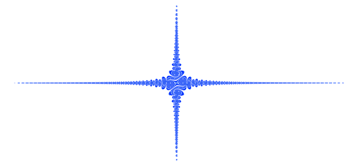 Abstract Blue Fractal Cross PNG image