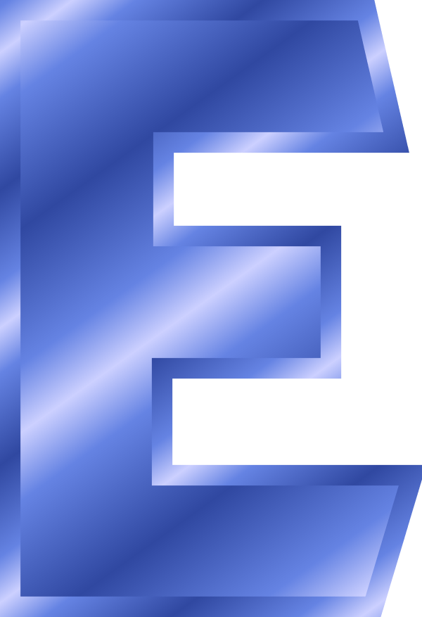 Abstract Blue Letter E PNG image