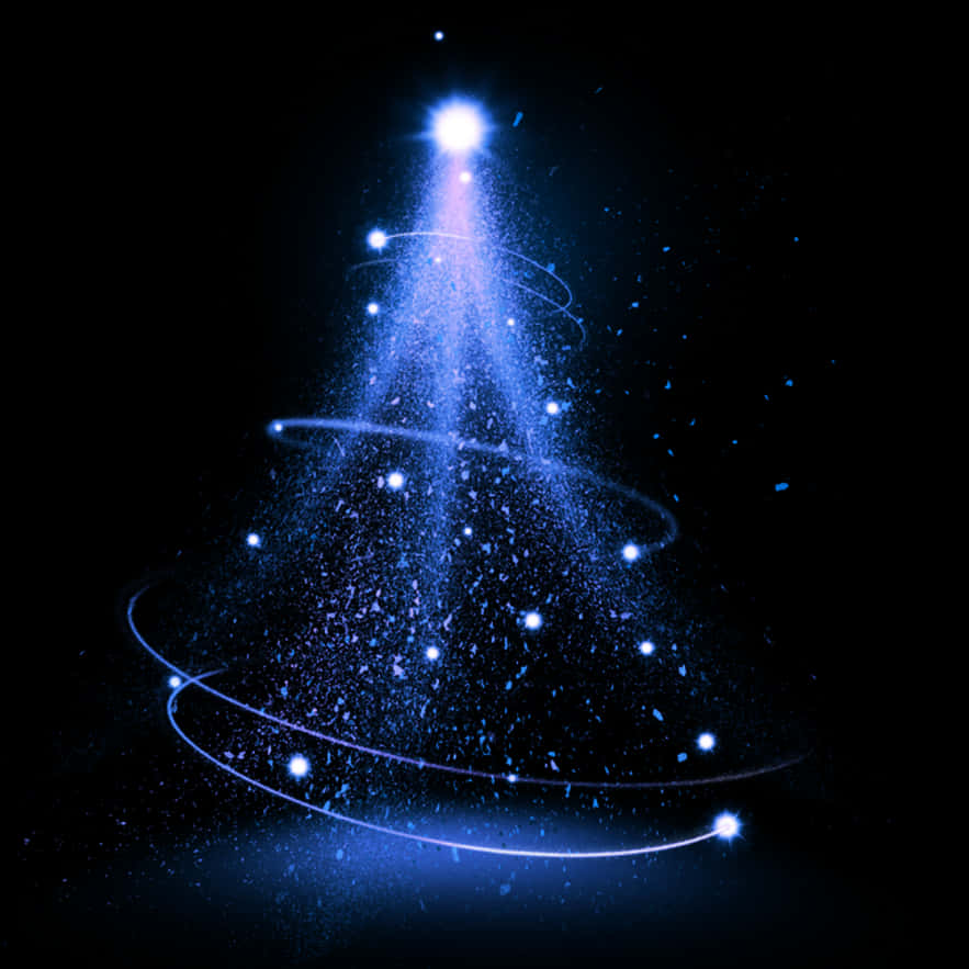 Abstract Blue Light Christmas Tree PNG image