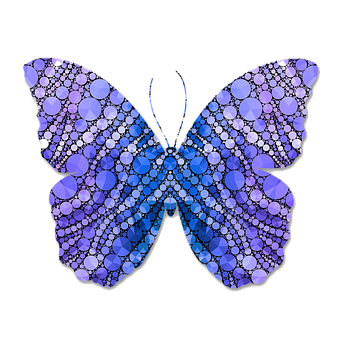 Abstract Blue Purple Butterfly Art PNG image