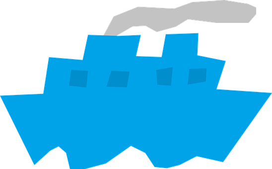 Abstract Blue Ship Vector PNG image