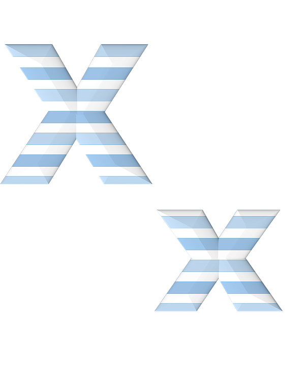 Abstract Blue Striped Letter X PNG image