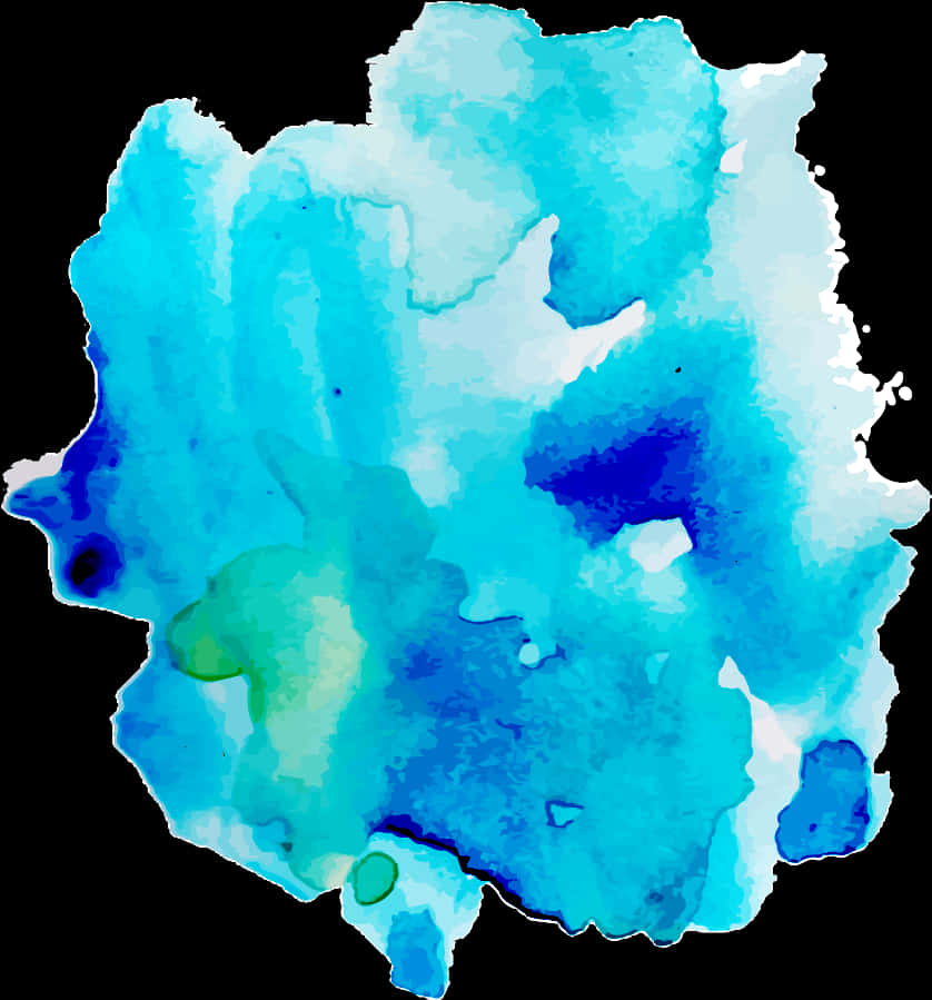 Abstract Blue Watercolor Splotch PNG image