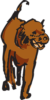 Abstract Brown Dog Illustration PNG image