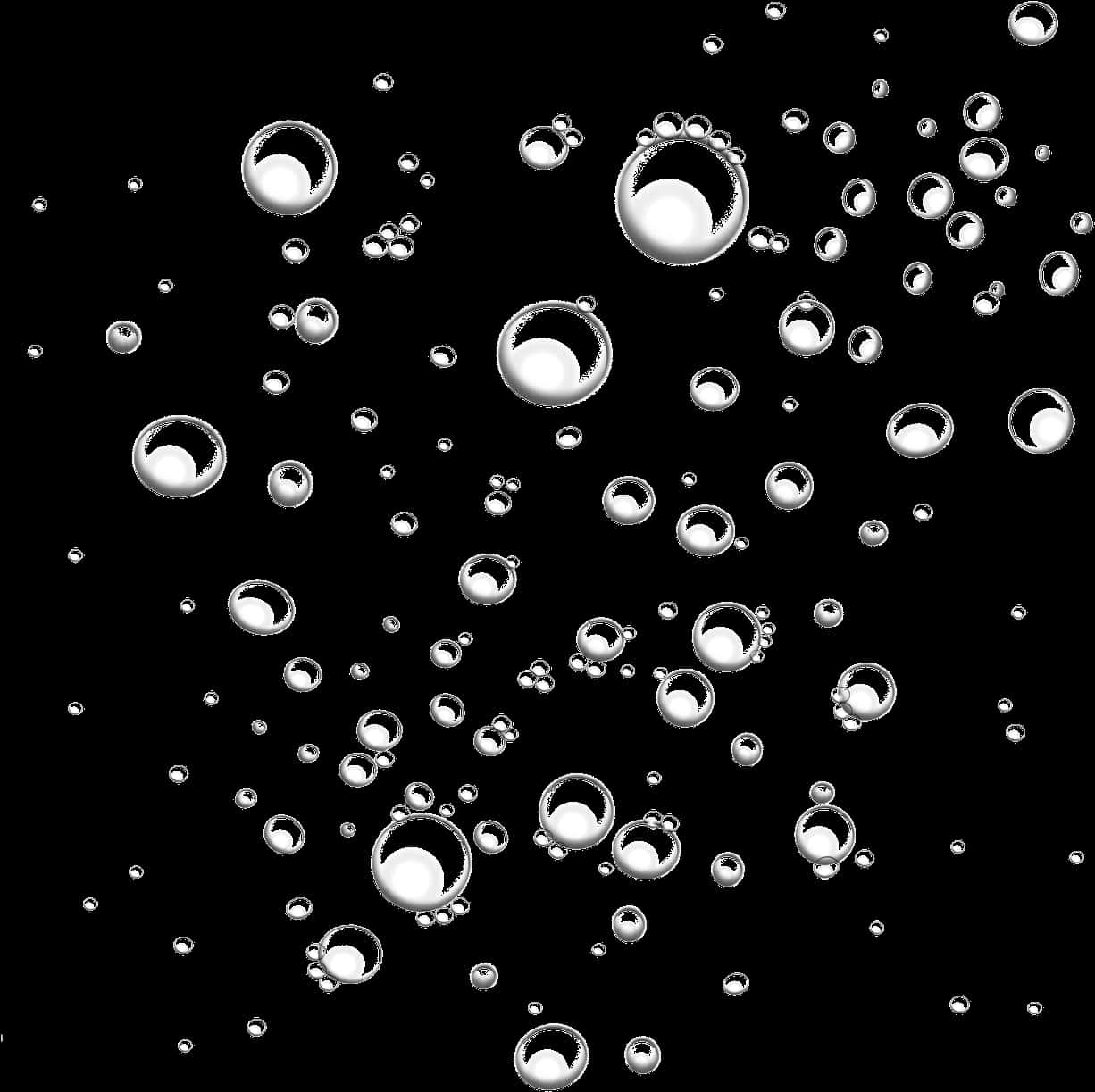 Abstract Bubbleson Black Background PNG image