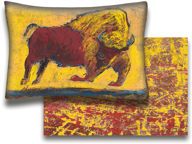 Abstract Bull Art Pillow PNG image