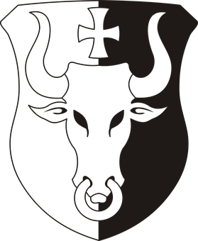 Abstract Bull Shield Emblem PNG image