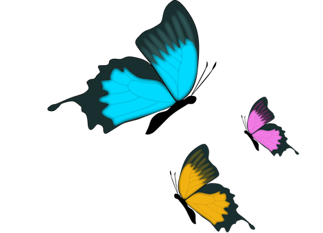 Abstract Butterfliesin Flight PNG image