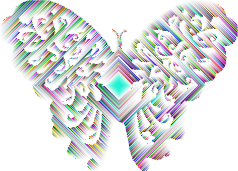 Abstract Butterfly Glitch Art PNG image