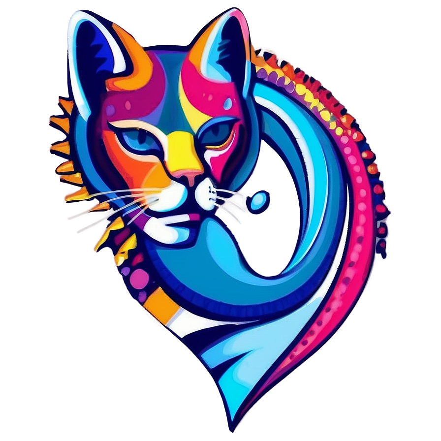 Abstract Cat Artwork Png A PNG image
