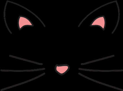 Abstract Cat Face Outline PNG image