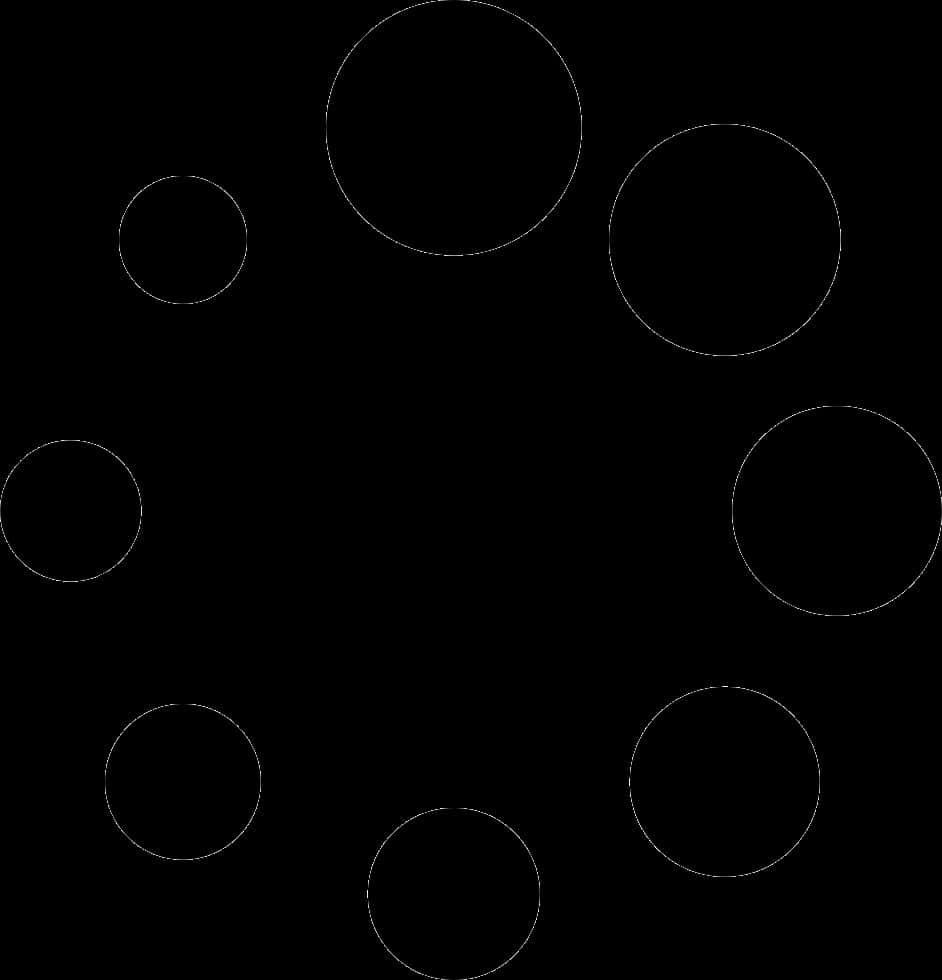 Abstract Circles Pattern Black Background PNG image