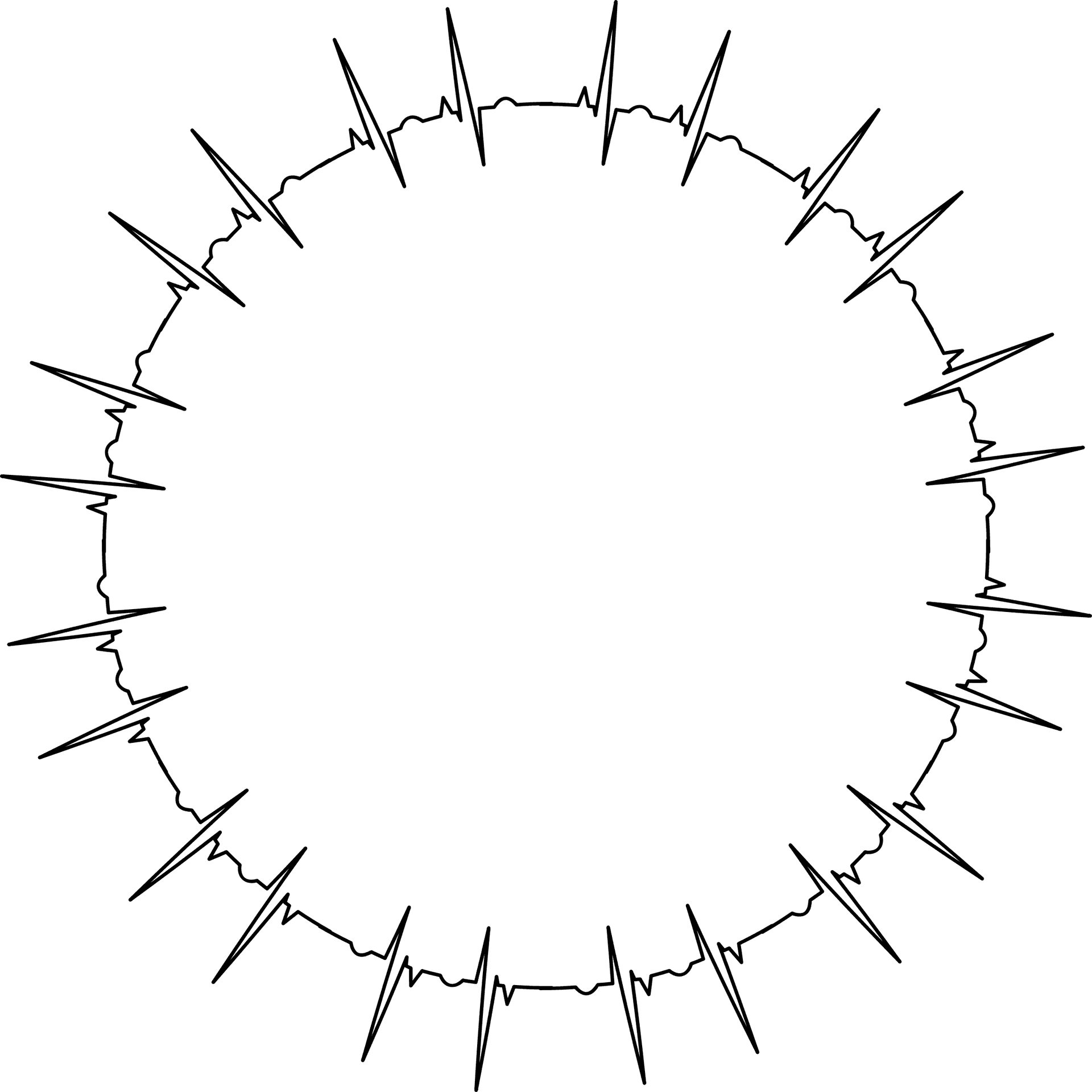 Abstract Circular Spike Pattern PNG image