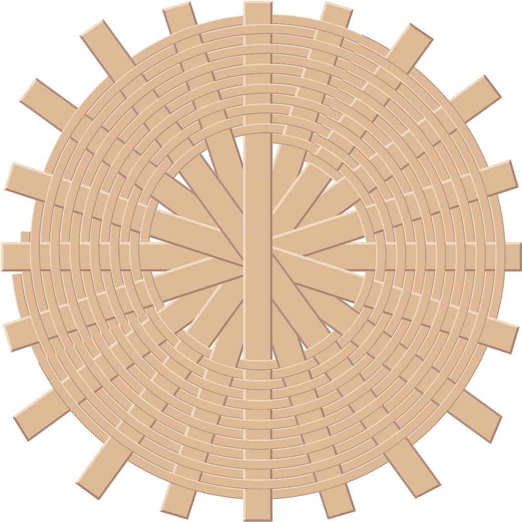 Abstract Circular Wooden Design PNG image