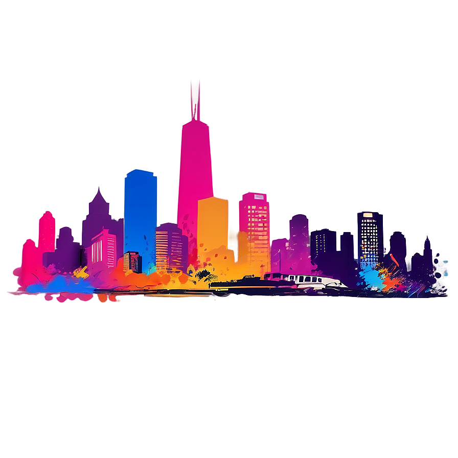 Abstract City Skyline Png 06202024 PNG image