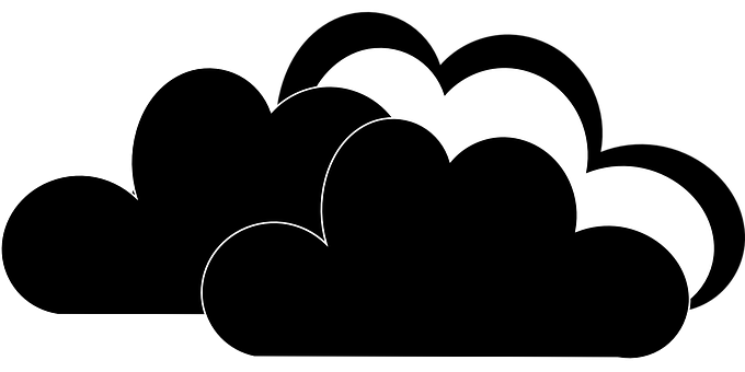 Abstract Clouds Silhouette Blackand White PNG image