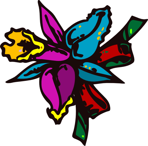 Abstract Colorful Daffodil Vector PNG image