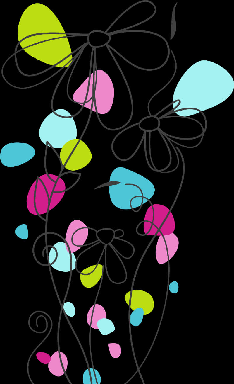 Abstract Colorful Floral Design PNG image