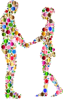 Abstract Couple Holding Hands PNG image