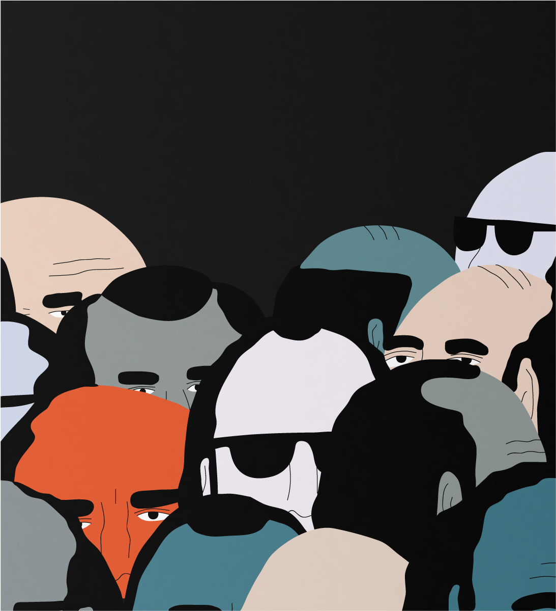 Abstract Crowd Illustration PNG image