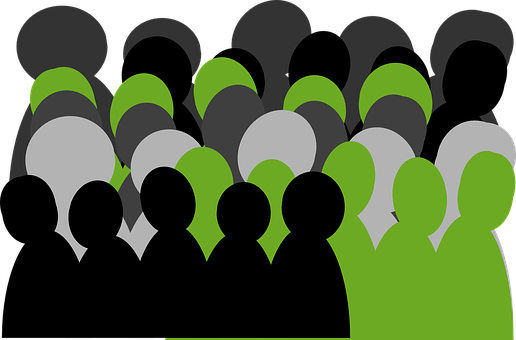 Abstract Crowd Silhouette PNG image