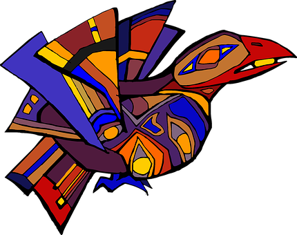 Abstract Cubist Bird Artwork PNG image