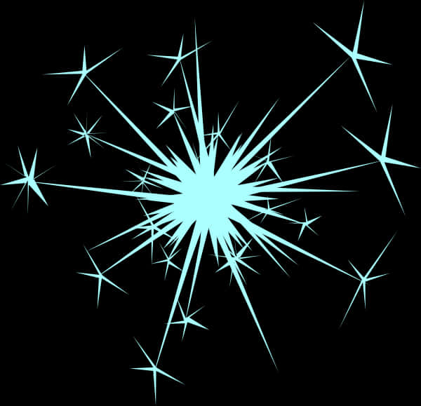 Abstract Cyan Sparkle Explosion PNG image