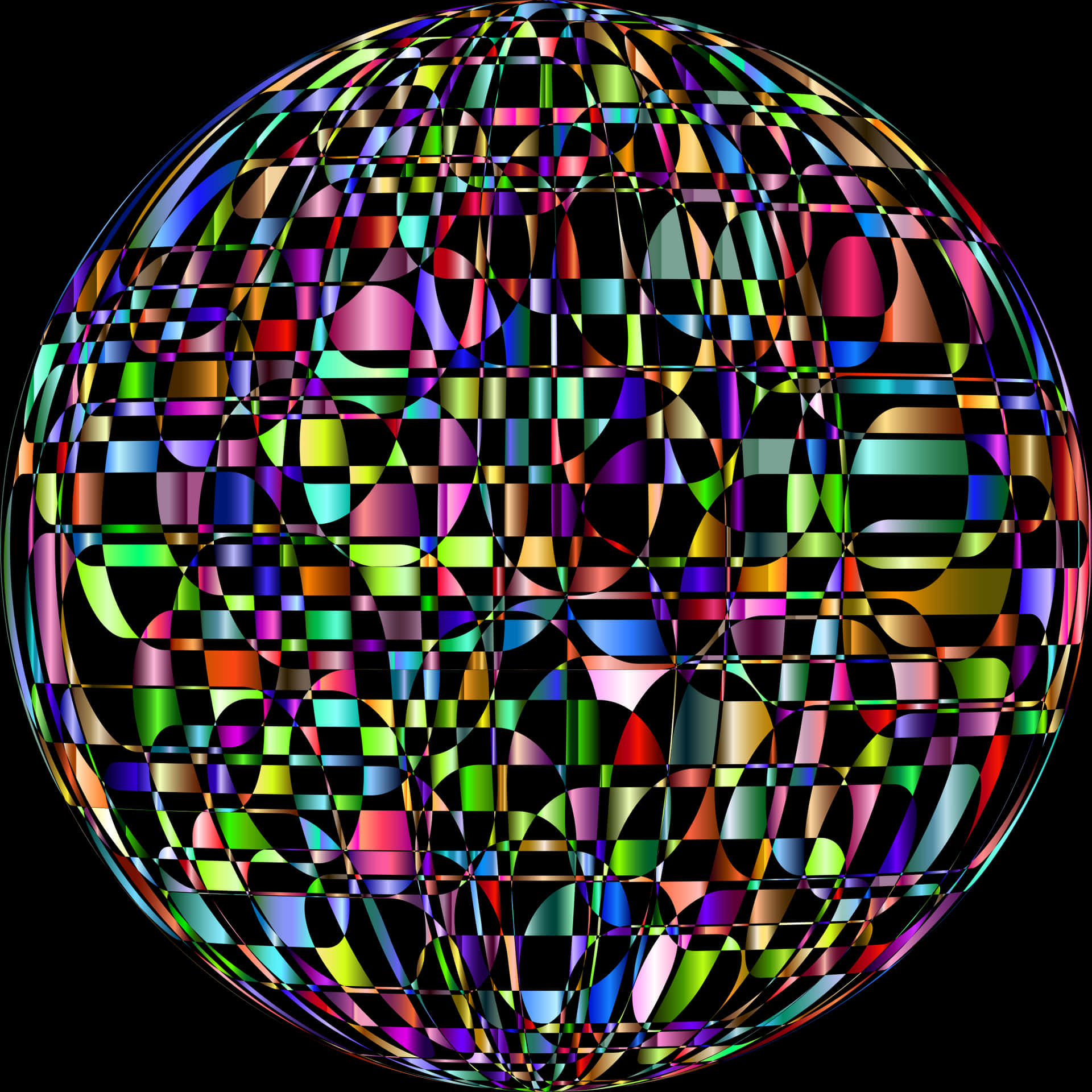 Abstract Disco Ball Illustration PNG image