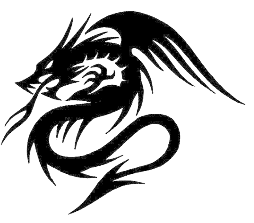 Abstract Dragon Tattoo Design PNG image