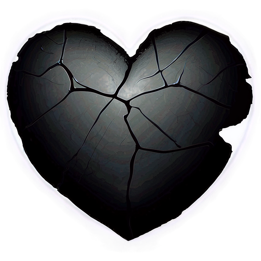 Abstract Expressionist Black Broken Heart Png 76 PNG image