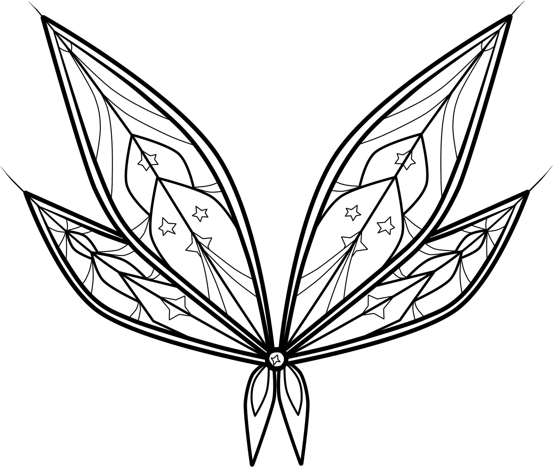 Abstract Fairy Wings Outline PNG image